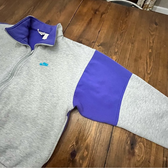 Vintage 90s Nike gray colorblock full zip up sweatshirt jacket men’s large - Picture 3 of 9